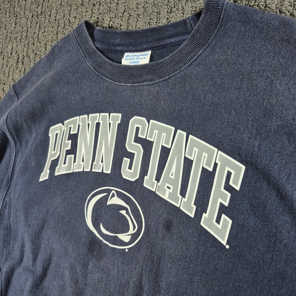 Champion Reverse Weave Sweatshirt Men Large Navy Penn State Nittany Lions NCAA - Picture 9 of 10